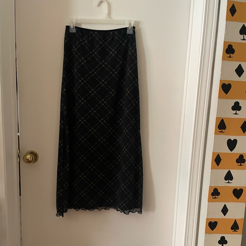 Urban Outfitters Suki plaid mesh midi skirt M